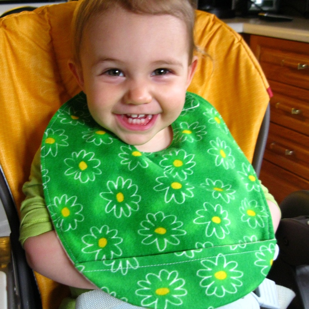 Flannel Baby Bib with Organic Flannel Backing